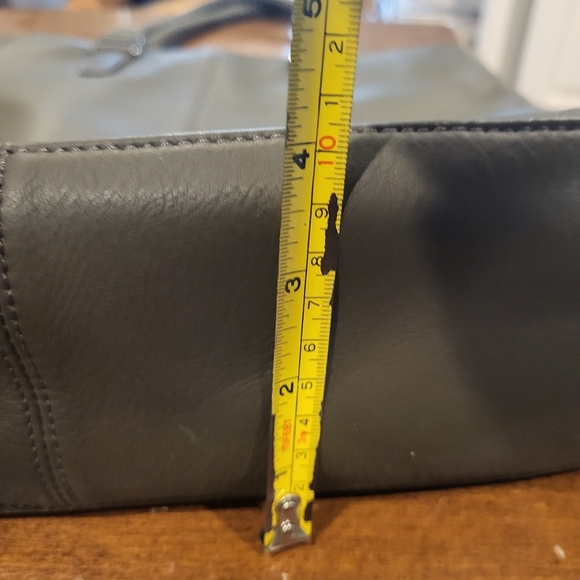 Margot Green Taupe Leather Shoulder Tote Bag Braided Straps - Picture 7 of 11